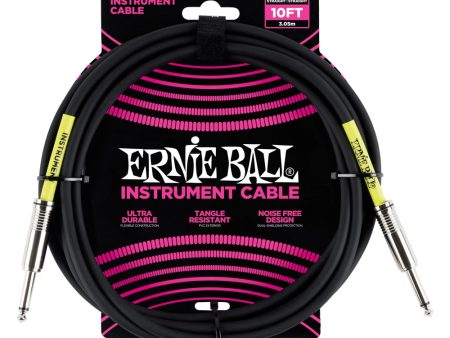 Ernie Ball Straight Instrument Cable - Black 10 ft. on Sale