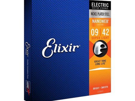 Elixir Electric Guitar Strings with NANOWEB Coating, Super Light (.009-.042) Online Hot Sale