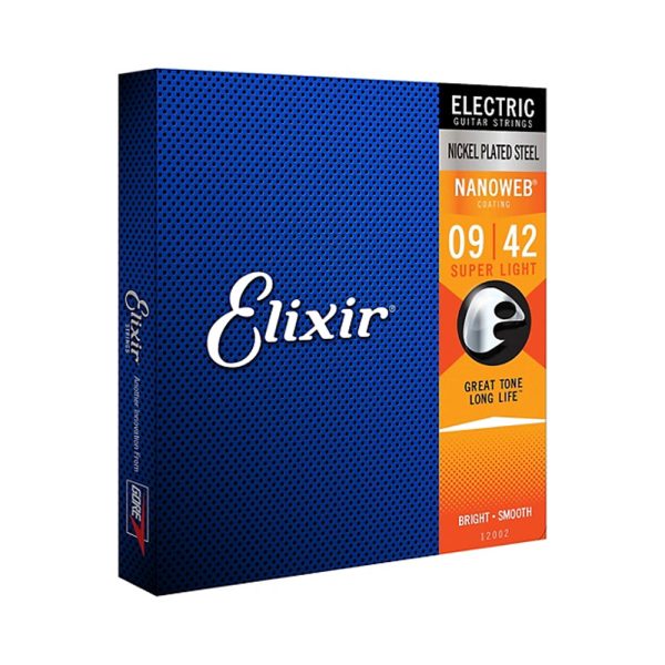 Elixir Electric Guitar Strings with NANOWEB Coating, Super Light (.009-.042) Online Hot Sale