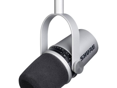 Shure MV7 USB and XLR Dynamic Microphone Silver Cheap