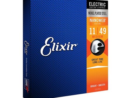 Elixir Electric Guitar Strings with NANOWEB Coating, Medium (.011-.049) Fashion