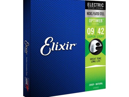 Elixir Electric Guitar Strings with OPTIWEB Coating, Super Light (.009-.042) Sale