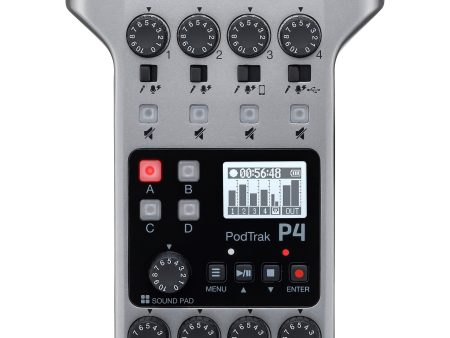 Zoom PodTrak P4 Portable Multitrack Podcast Recorder For Discount