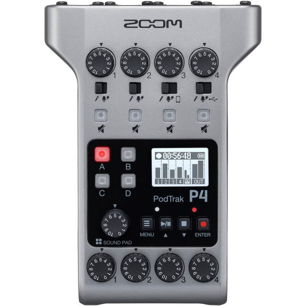 Zoom PodTrak P4 Portable Multitrack Podcast Recorder For Discount