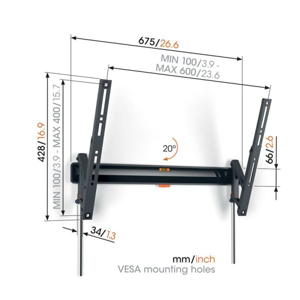 Vogels TVM 3615 Tilting TV Wall Mount - 40 to 77  (Each) Online