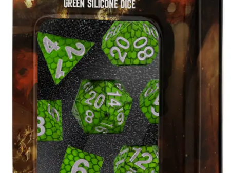 FanRoll: RPG  Inclusion Resin Dice Set: Dragon Storm - Green Scales Supply