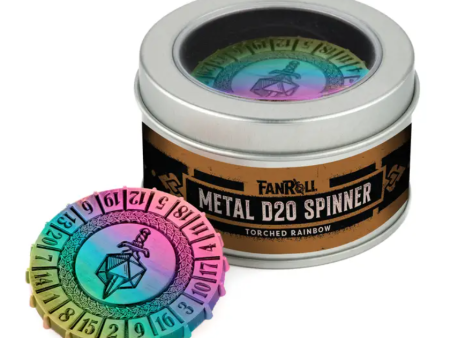 MDG: Metal D20 Spinner - Torched Rainbow Sale