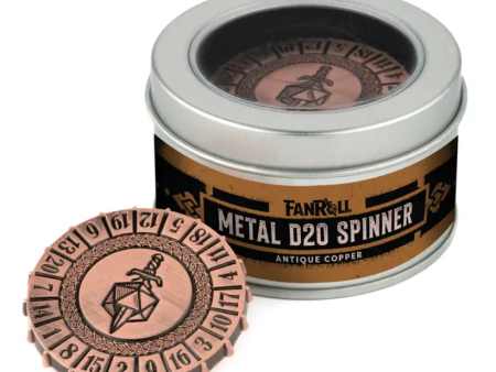 MDG: Metal D20 Spinner - Antique Copper Online now