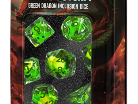 FanRoll: RPG  Inclusion Resin Dice Set: Dragon Storm - Green Online