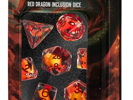 FanRoll: RPG  Inclusion Resin Dice Set: Dragon Storm - Red Cheap